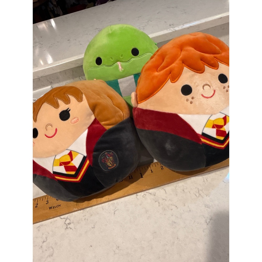 Harry Potter Squishmallow Hermione Ron Weasley and Slytherin Snake Plush Set